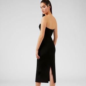 VERSACE Black ICONIC NECKLINE Strapless dress